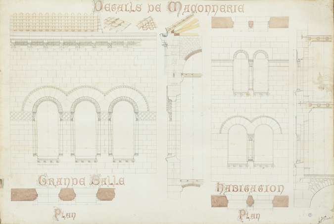 François Garas - Habitation de style gothique, détails de maçonnerie