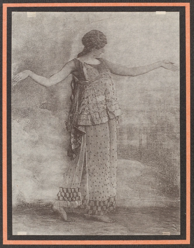 Adolphe Meyer - Danseuse en pied, visage de profil, bras grands ouverts