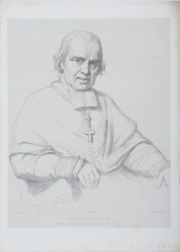 Portrait de Monseigneur de Pins, administrateur apostolique du diocèse de Lyon - Victor
