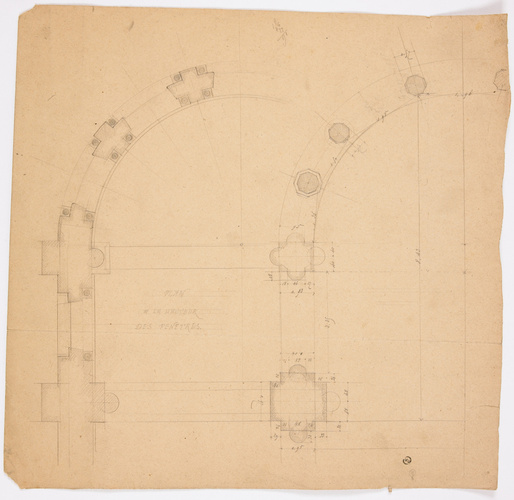 Juste Lisch - Eglise de Saint-Benoît-sur-Loire, plan à la hauteur des fenêtres
