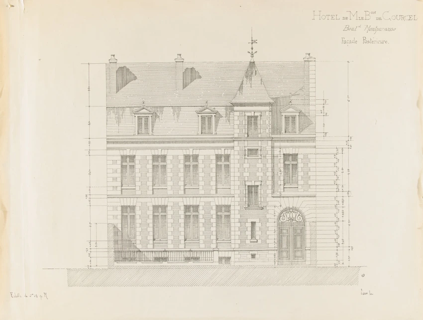 Hôtel particulier du baron de Courcel, façade postérieure - Juste Lisch