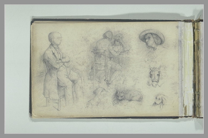 Gustave Courbet - Etudes de personnages et d'animaux