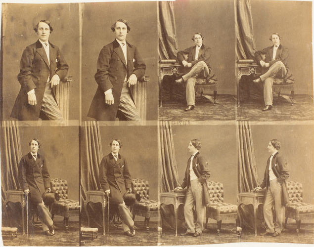 André Adolphe Eugène Disdéri - M. de Burgh, jeune, en huit poses, six en pied, d...