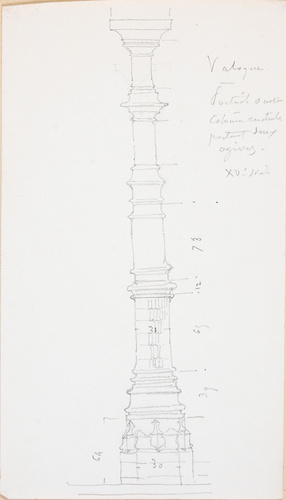 Victor Ruprich-Robert - Valognes, portail ouest, colonne centrale portant deux o...