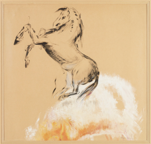 Odilon Redon - Cheval cabré sur une cime