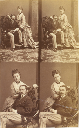 André Adolphe Eugène Disdéri - M. et Mme. Davies en quatre poses