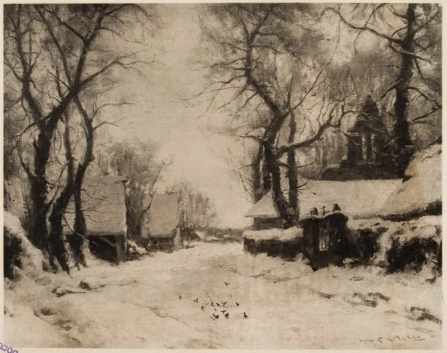 Jules Georges Moteley - Paysage de neige