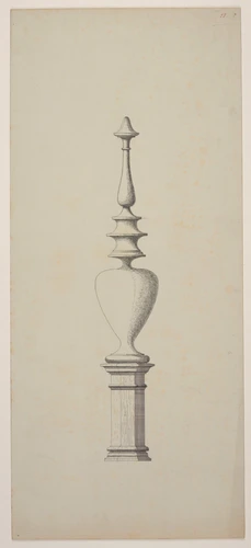 Maison Monduit - Epi de faîtage comportant un vase sur un piédestal polygonal