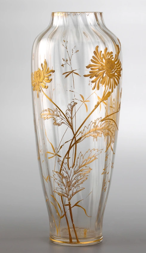 Cristallerie de Pantin - Vase à décor de chrysanthèmes