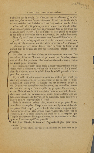 Guillaume Apollinaire - Mercure de France - I-XII-1918. p. 385 à 396, L'Esprit n...