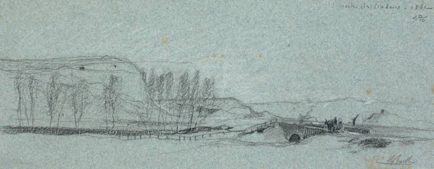 Louis Boitte - La Campagne romaine, les rochers des Mazzoni, vue