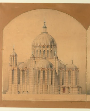 Alphonse Gosset - Sainte-Clotilde de Reims, façade latérale, élévation