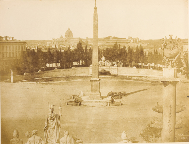 Frédéric Flachéron - Rome, la Place du Peuple prise du Pincio
