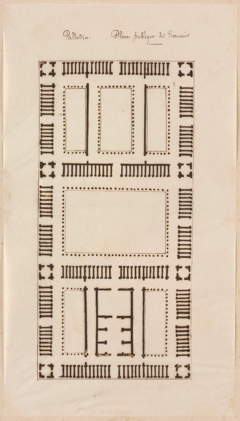 Edouard Villain - Plan de la place publique des Romains, d’après Palladio