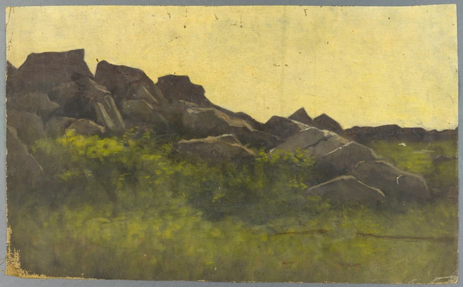 Alphonse Osbert - Fontainebleau, crête rocheuse et végétation
