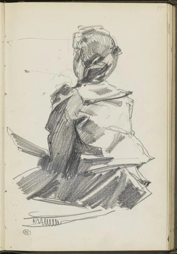 Adolf von Menzel - Une femme assise, vue de dos