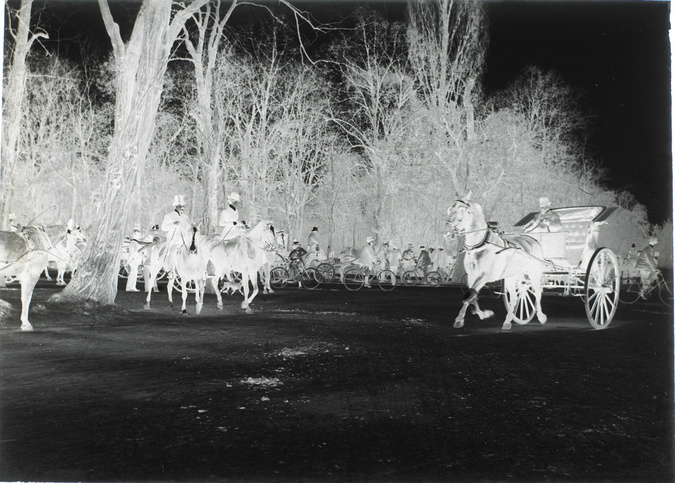 Henri Lemoine - Fiacre et attelage en paire au Bois de Boulogne