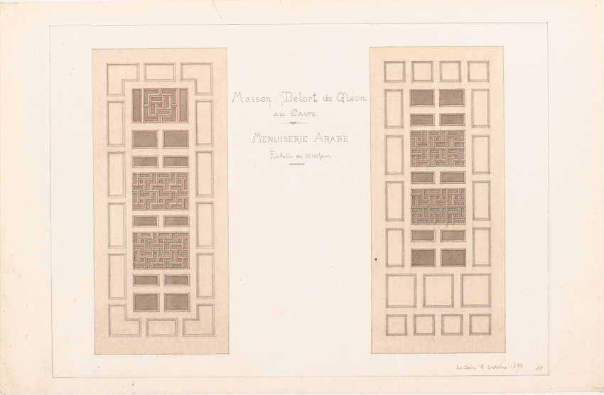 Ambroise Baudry - Maison Delort de Gléon au Caire, menuiserie arabe
