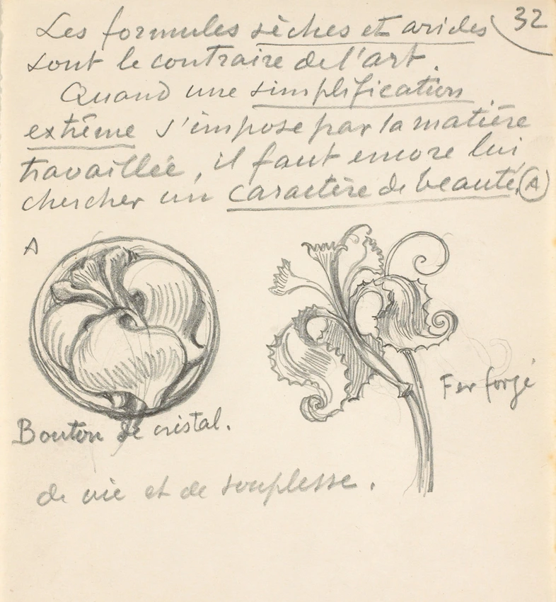 Eugène Grasset - Fleurs de lys adaptées à un bouton de cristal et à un motif en ...