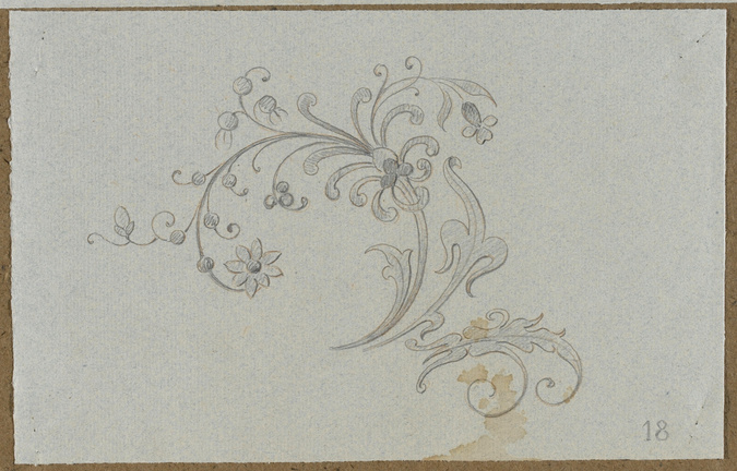Emile Gallé - Modèles de décor : ornement floral ave fleur de lys