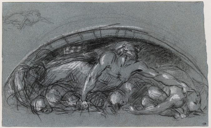 Jean-Baptiste Carpeaux - Etude pour un bas-relief d'Ugolin et reprise d'une figu...