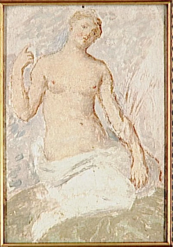 Femme nue à genoux - Henry Cros