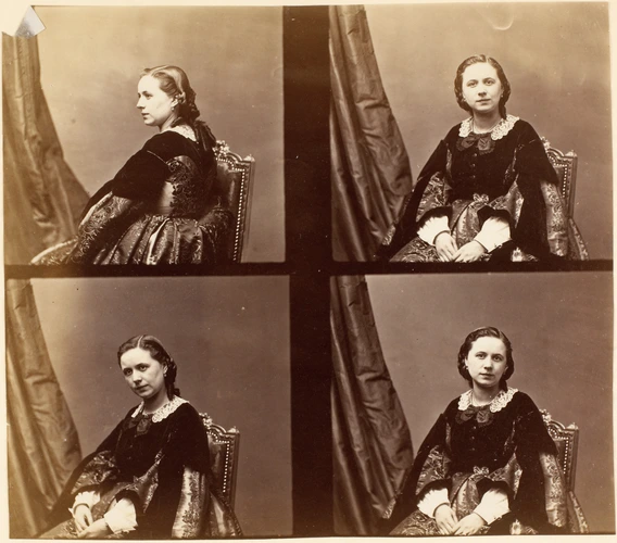 André Adolphe Eugène Disdéri - Mme Guillant assise, en quatre poses