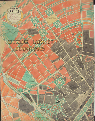Ernest Kalas - Ville de Reims, projet de plan régulateur et d'extensions, secteu...