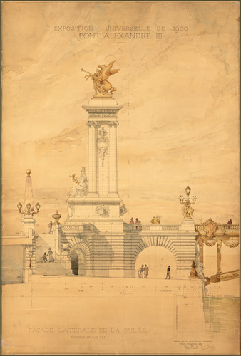 Marie Joseph Cassien-Bernard - Le pont Alexandre III, projet pour l'Exposition u...