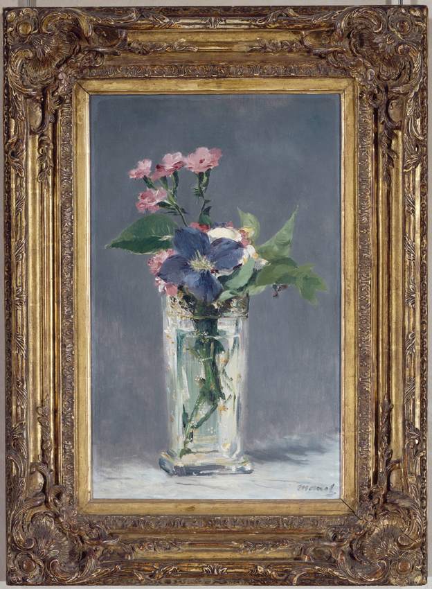 Oeillets et clématite dans un vase de cristal - Edouard Manet
