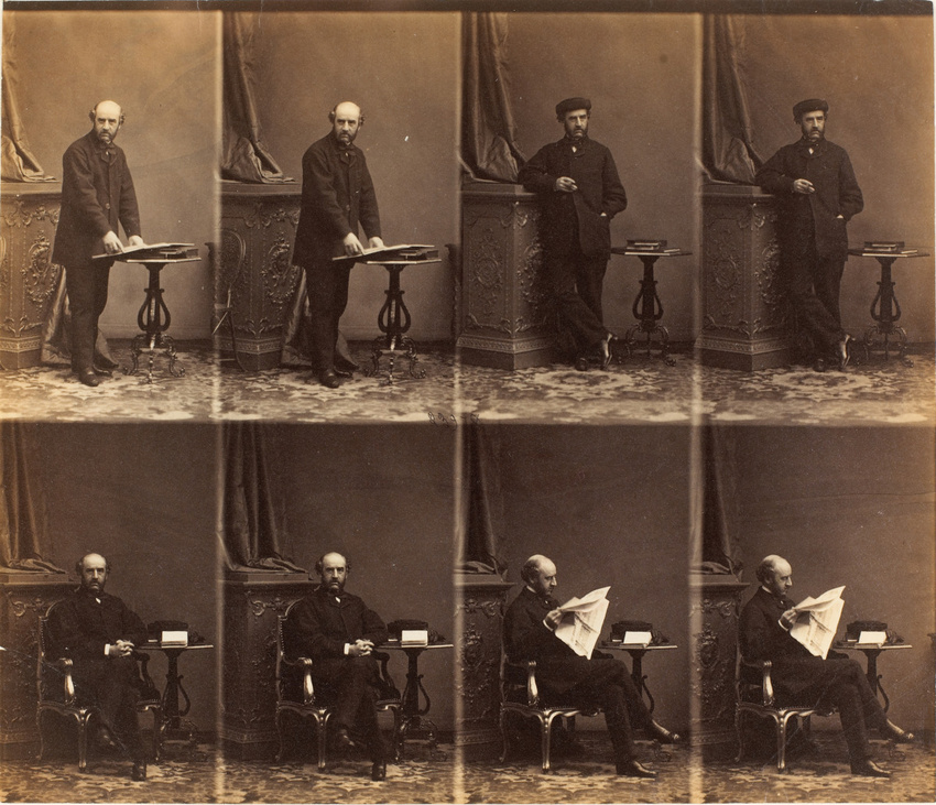 André Adolphe Eugène Disdéri - M. Edward Erskine en huit poses, quatre assis et ...