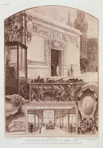 Raoul Brandon - Exposition universelle de Gand (1913). Maquette de la prise des ...