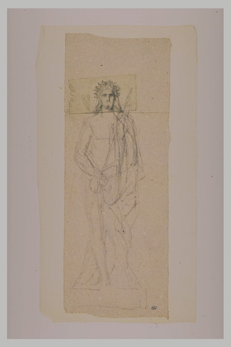 Paul Dubois - Etude pour un Christ au roseau, couronné d'épines
