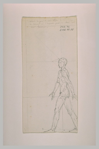 Eugène Guillaume - Etude d'homme nu marchant vers la gauche