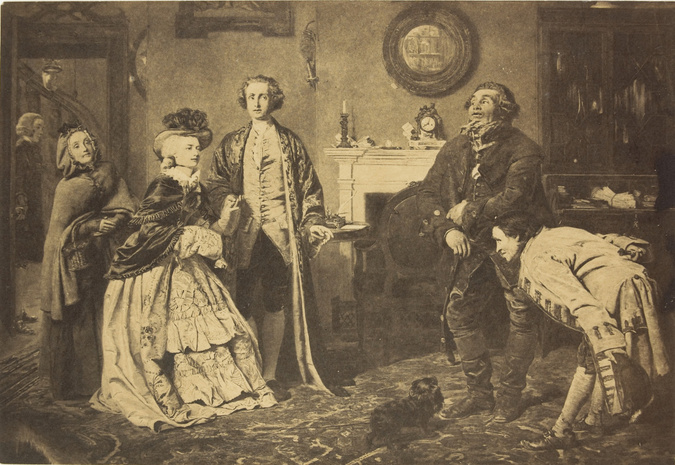 Peinture représentant une scène de genre au XVIIIe siècle - André