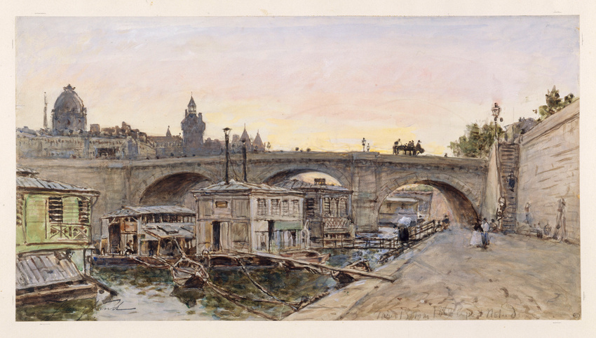 Johan Barthold Jongkind - Bateaux lavoirs devant le pont Notre-Dame