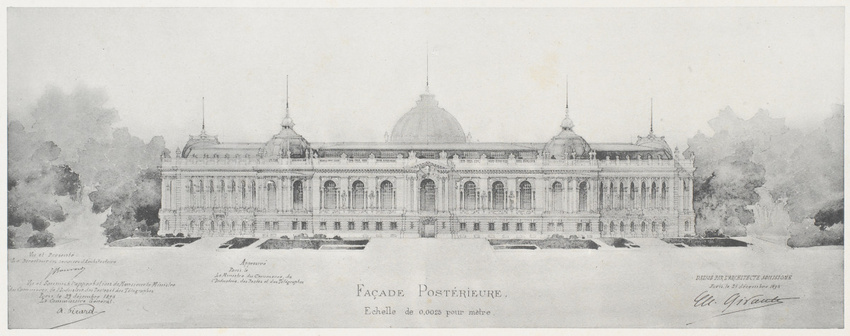 Charles Girault - Projet de 1896 pour le Petit Palais des Beaux-Arts à l'Exposit...