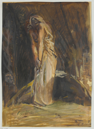 Luc Olivier Merson - Projet d'illustration pour Macbeth : Lady Macbeth somnambul...
