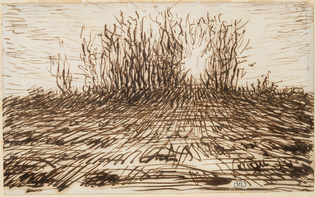 Jean-François Millet - Boqueteau transpercé par le soleil couchant au fond d'un ...