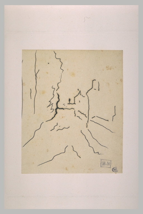 Paul Gauguin - Croquis de paysage : route au premier plan