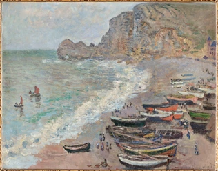 Claude Monet - Etretat : la plage et la porte d'Amont