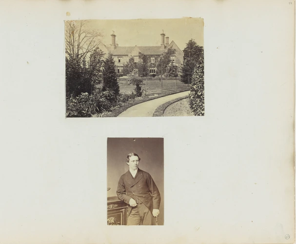 Georgiana Louisa Berkeley - Maison dans un jardin et portrait de jeune homme deb...