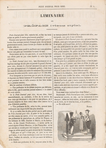 Nadar - Petit Journal pour Rire, numéro 1