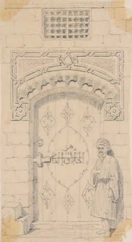 Victor Ruprich-Robert - Musulman devant une porte de mosquée