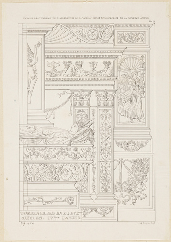 Edouard Villain - Détails des tombeaux de J. Arberini et de D. Capranicensi, égl...