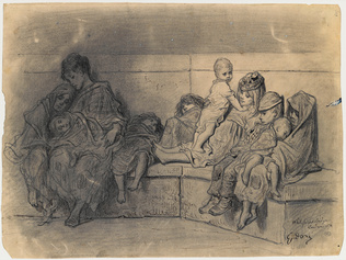 Gustave Doré - Sans-abri de Londres endormis sur un banc