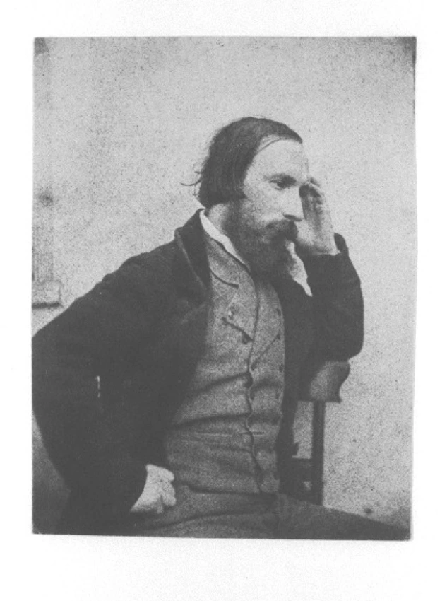 Auguste Vacquerie - Autoportrait, profil droit, main gauche à la tempe