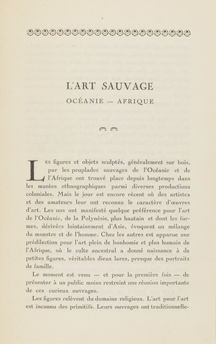 Guillaume Apollinaire - Catalogue d'exposition : Première exposition d'Art Nègre...