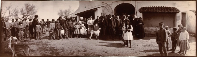 Philippe d' Orléans - Groupe de villageois et paysans posant, Espagne