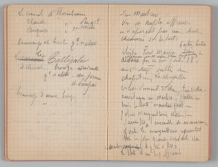 Charles-Justin Le Coeur - Carnet de notes concernant son voyage en Italie